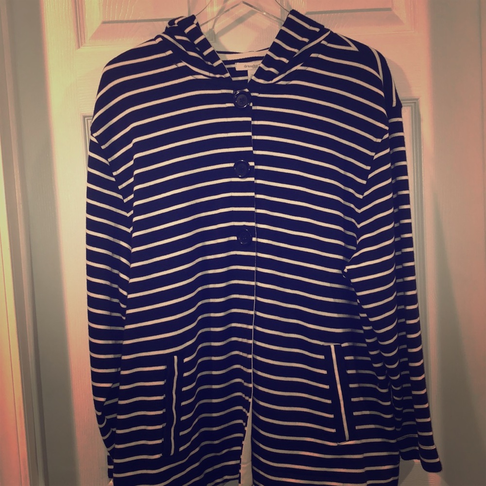 Nautical Black with white stripes Sz14/16